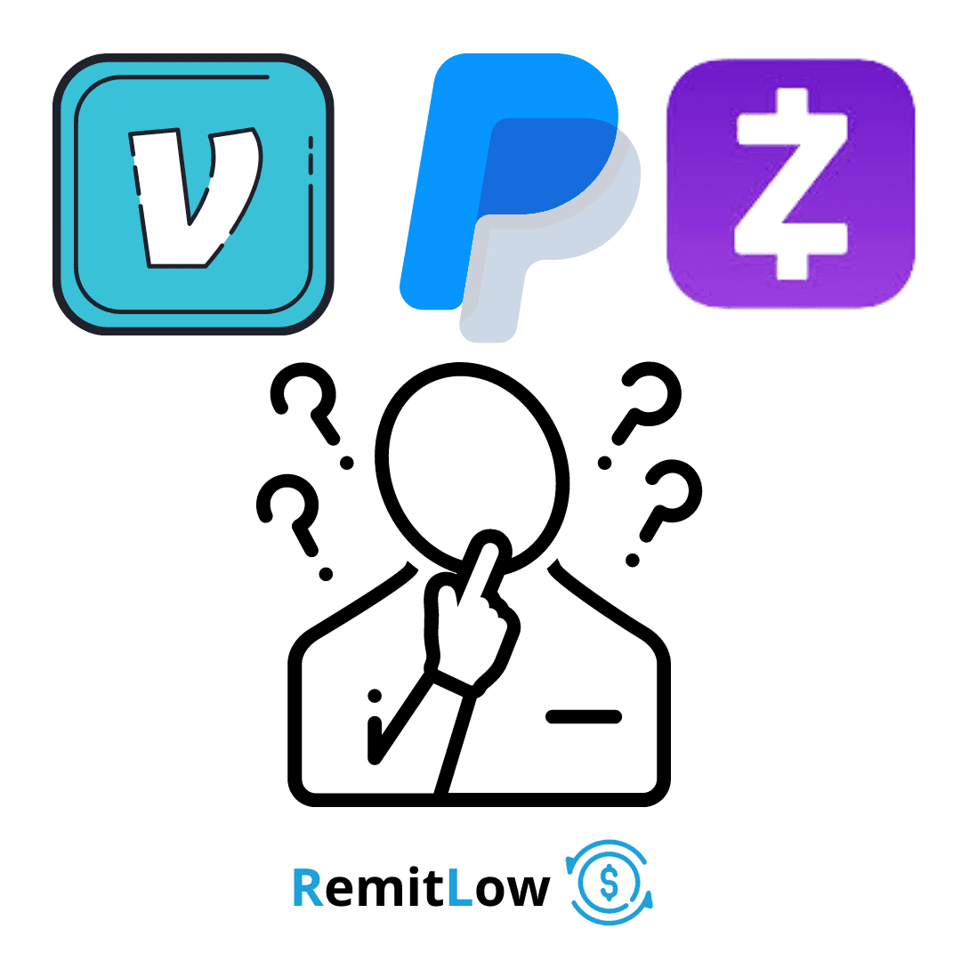 Zelle, Venmo, and PayPal logos shown for comparison